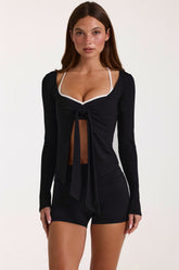 ButterCloudâ„¢ Tie-Front Top in Black