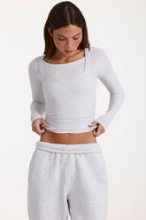 ButterCloudâ„¢ Layered Top in Grey Marl