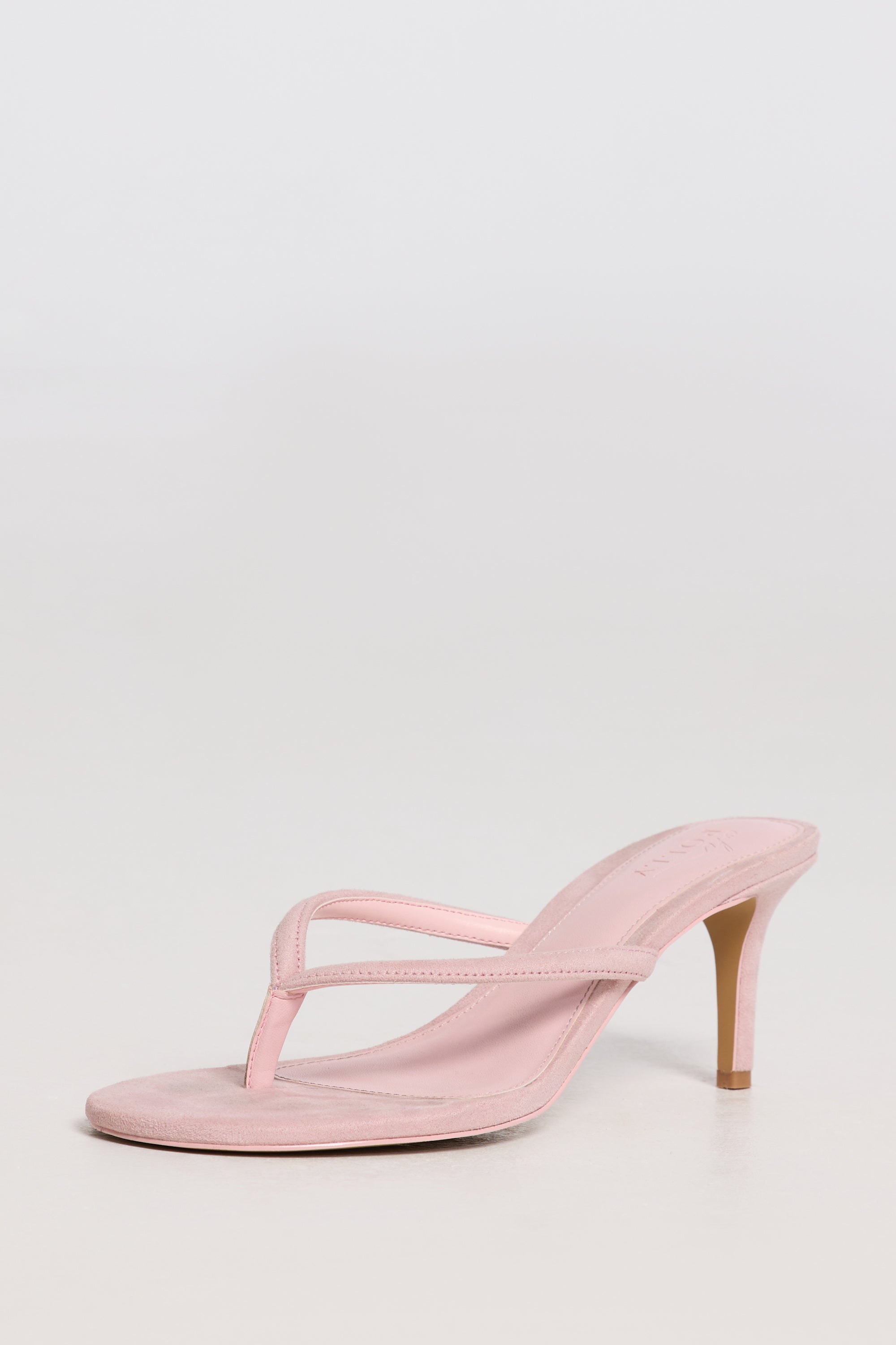 Heeled Thong Sandals in Pink