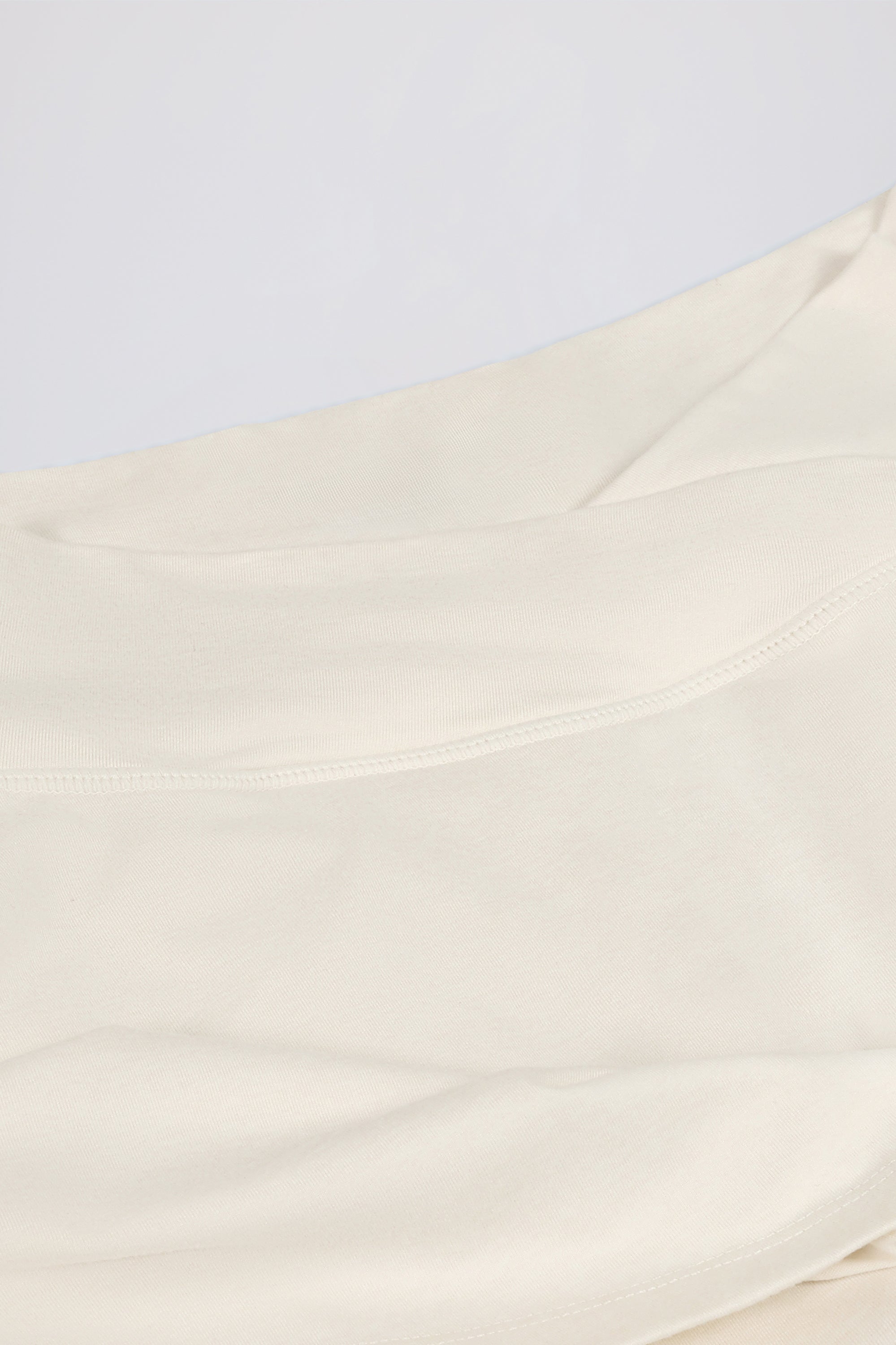 Brushed Jersey Crossover Mini Skort in Vanilla